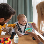 Tischsitz Faltbar Babysitz,Baby Hochstuhl Sitzerhöhung,Baby Tischsitz Stuhlsitz für zu Hause und Unterwegs mit Transporttasche,Belastbar bis 18 kg(Grau)