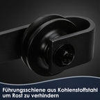 Schwarze Beschläge für Schiebetüren, Beschläge für Schiebetüren im Rautenmuster, Schienen für Schiebetüren, geräuscharmer Lauf, erhältlich in den Längen 183 cm und 200 cm (Türen sind nicht im Lieferumfang enthalten)