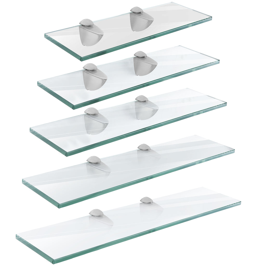 Glasablage Glasregal, Wandregal Mattglas mit 8mm ESG Sicherheitsglas und Halterung, perfekt geeignet als Duschregal/Badablage für Bad, Küchen,Balkon, Verschiedene Größen