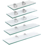 Glasablage Glasregal, Wandregal Mattglas mit 8mm ESG Sicherheitsglas und Halterung, perfekt geeignet als Duschregal/Badablage für Bad, Küchen,Balkon, Verschiedene Größen