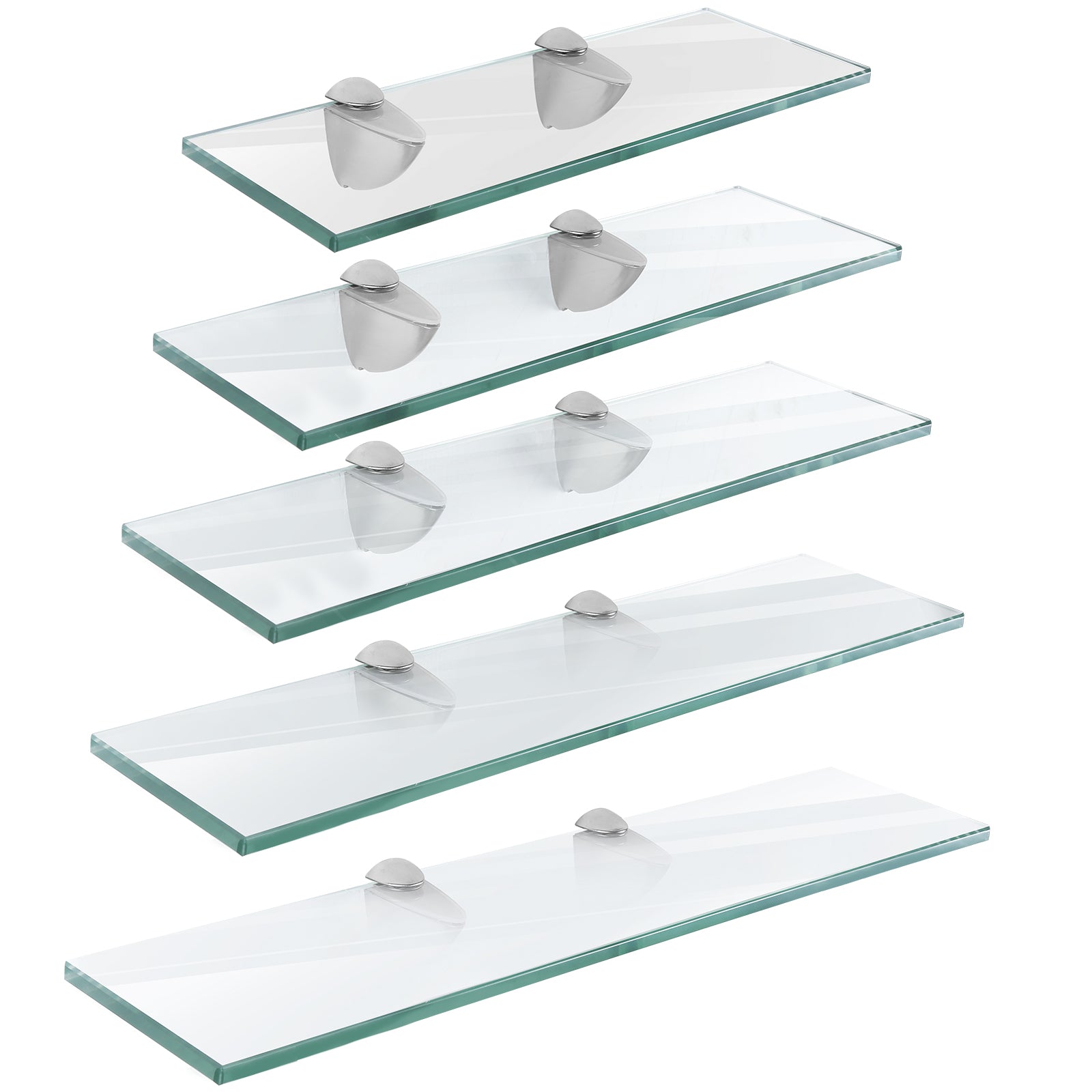 Glasablage Glasregal, Wandregal Mattglas mit 8mm ESG Sicherheitsglas und Halterung, perfekt geeignet als Duschregal/Badablage für Bad, Küchen,Balkon, Verschiedene Größen