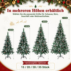 Weihnachtsbaum mit Tannenzapfen, 120/150/180/210 cm; 15 cm lange PVC-Zweige; künstliche Tanne mit Schneelandschaft; inklusive Ständer, einfach aufzubauen, zerlegbar und platzsparend verstaubar