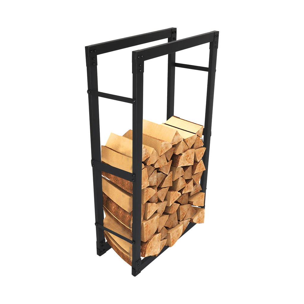 Holzregal, schwarzes Metall-Holzregal, Holzscheite, Hilfsmittel zur Lagerung im Innenbereich, Holzregal, Holzhalterung, Holzaufbewahrungsregal, in verschiedenen Größen erhältlich