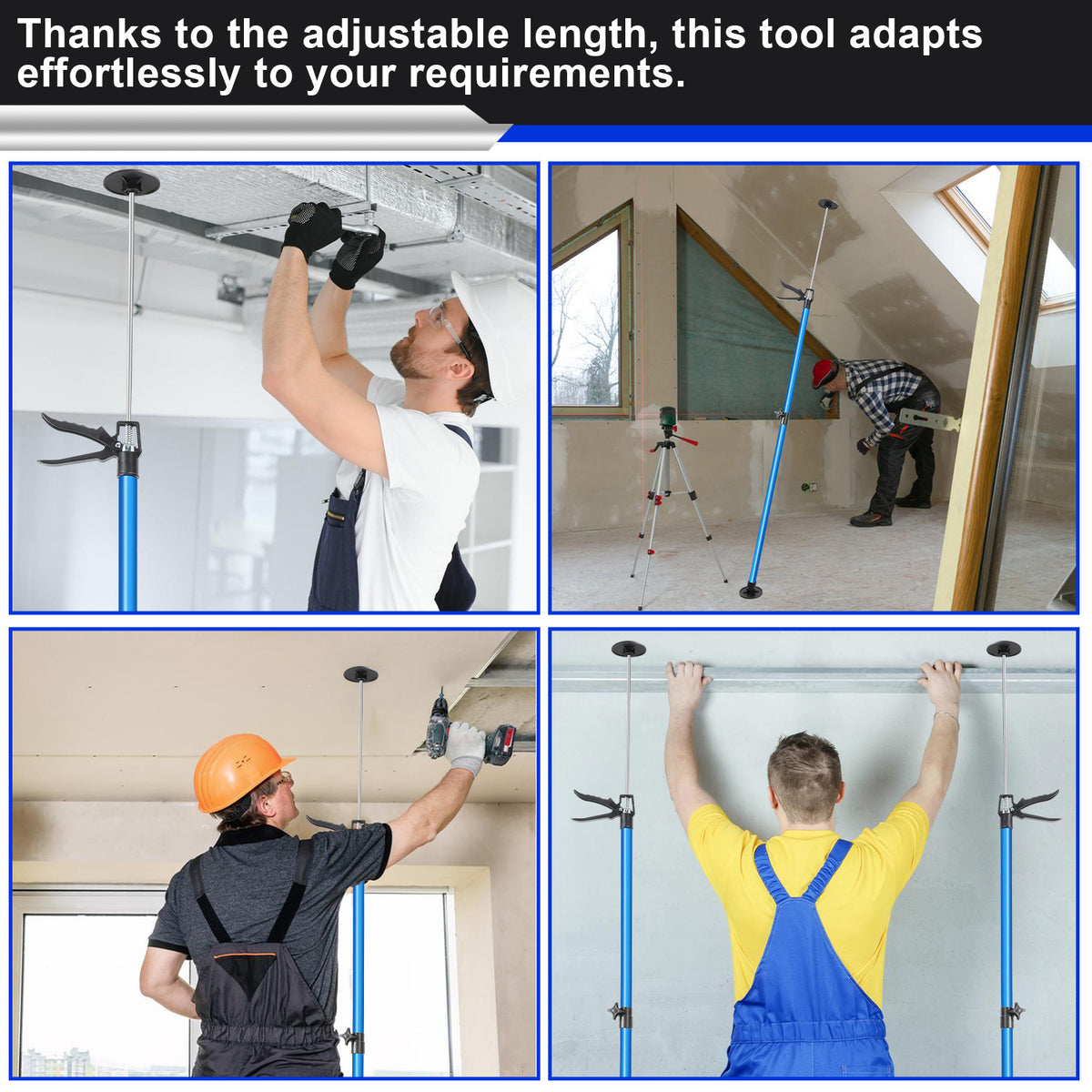 Teleskophalterung für die Decke (2er- bzw. 4er-Set), maximale Tragkraft pro Stück 50 kg, Neigungswinkel bis zu 45 Grad, einhändig bedienbar, geeignet für Wand- und Deckenmontage