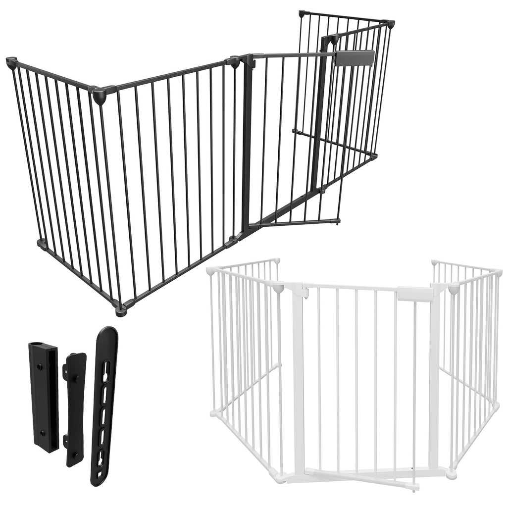 Kamin-Sicherheitsgitter, Absperrgitter, 5er-Set, Tür-Sicherheitsgitter, Kamin-Sicherheitsgitter, 310 cm, schwarz/weiß