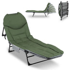 Angel- und Freizeitliege 195 x 65 x 32 cm, Belastbarkeit bis zu 160 kg, Campingliege, höhenverstellbar, klappbares Campingbett, inklusive Aufbewahrungstasche, geeignet für Camping, Angeln und den Garten, grün