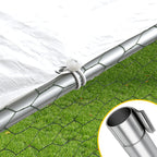 3 × 8 × 2 Meter großer Hühnerstall für den Außenbereich – Geflügelstall aus verzinktem Stahl mit Kuppeldach, geeignet für Hühner, Kaninchen, Gänse, Tauben und Wachteln, mit Metallzaun mit Maschen（副本）