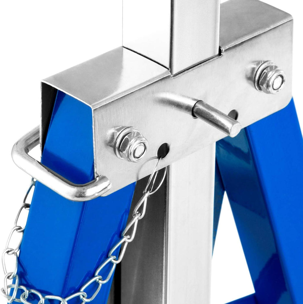 Arbeitsständer, 2er-Set, höhenverstellbar, 7 Stufen (80–130 cm), Gerüstständer, Tragkraft 400 kg pro Paar, klappbare Ständer für Haushalt, Werkstatt und Garten, blau