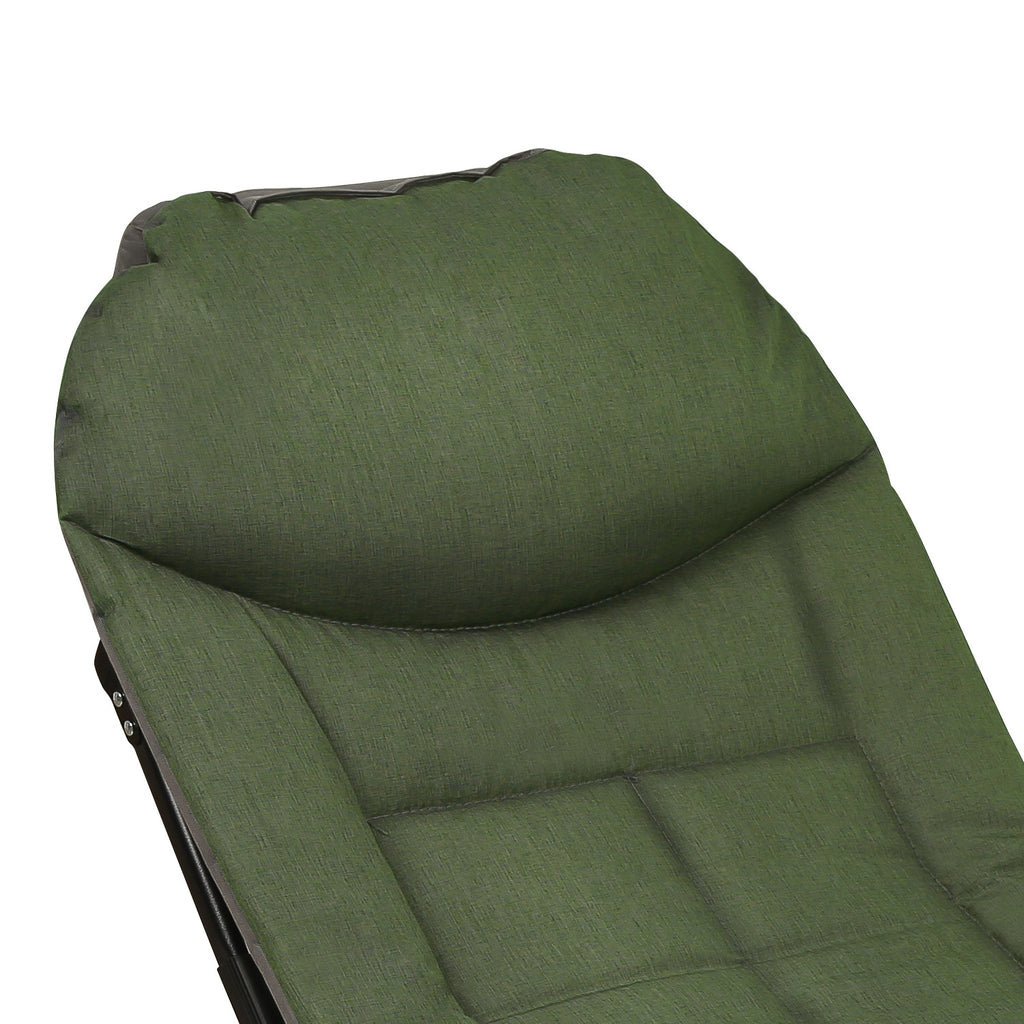 Angel- und Freizeitliege 195 x 65 x 32 cm, Belastbarkeit bis zu 160 kg, Campingliege, höhenverstellbar, klappbares Campingbett, inklusive Aufbewahrungstasche, geeignet für Camping, Angeln und den Garten, grün